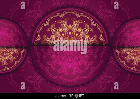 Symmetrisches Goldenes Blumenmandala-Design Mit Dekorativer Digitaler Kunstpräzision Stock Vektor