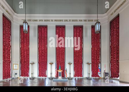 Los Angeles, USA - 3. Mai 2019: Tom Bradley Room im 27. Stock des Rathauses von L.A. Stockfoto