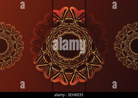 Mandala-Design Mit Dekorativem Blumenmuster Und Geometrischem Mittelmuster Stock Vektor