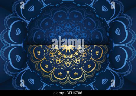 Künstlerischer Floraler Mandala-Hintergrund Mit Dekorativer Geometrischer Detaillierung Stock Vektor