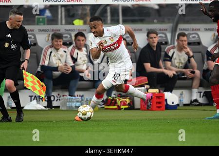 Fußball; Saison 2025/2026; Saison 2025/26; DFB-Cup; Finale; FC Bayern München gegen Stuttgart am 23. Mai 2026 in Berlin. UBz: 18 Jamie Leweling, Stuttgart. Stockfoto