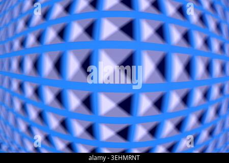 Ein lebendiger Hintergrund mit einem mehrfarbigen abstrakten geometrischen Muster mit sich schneidenden Linien und Formen. Das dynamische, künstlerische Design ist beides Stockfoto