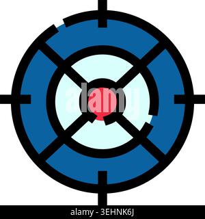 Bullseye-Symbol für die Erreichung und Strategie des Geschäftsziels Stock Vektor