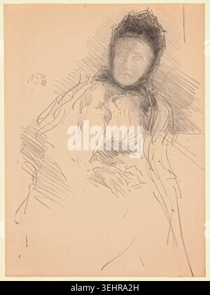 Unvollendeter Sketch of Lady Haden von James McNeill Whistler, 1895, eine sitzende Frau in drapierter Kleidung mit geneigtem Kopf, gerendert in lockeren Gesten Stockfoto