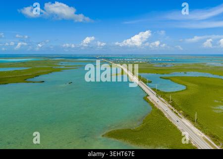 Luftdrohnenfoto Overseas Highway, Key West, FL 2026 Stockfoto