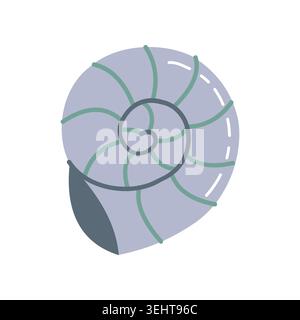 Niedliche Nautilus Meeresschale Vektor-Illustration Stock Vektor