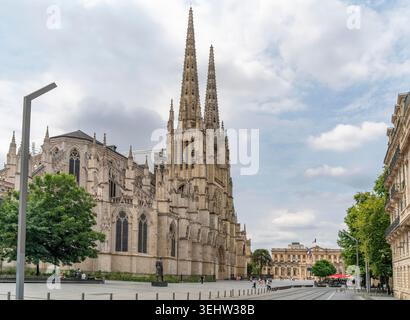 Primatial Cathedral of St Andrew of Bordeaux, eine Stadt an der Garonne im Département Gironde im Südwesten Frankreichs Stockfoto