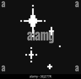Pixel Star Sparkles Isoliertes Retro-Element Stock Vektor