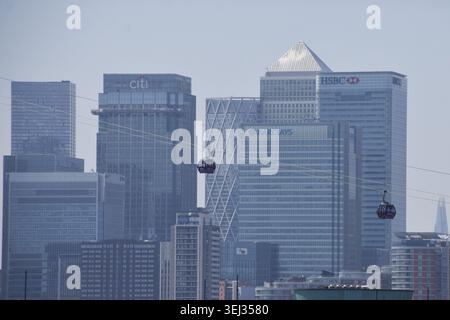 London, Großbritannien. Mai 2026. Tagesblick auf die Bürotürme und die Bankzentrale in Canary Wharf. Quelle: Vuk Valcic/Alamy Stockfoto