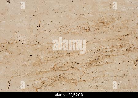 Polierte, Beige Travertin-Steinplatten-Struktur Stockfoto