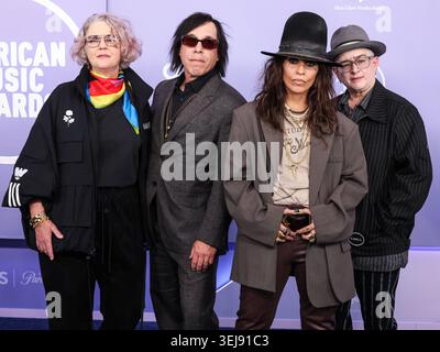 PARADISE, LAS VEGAS, NEVADA, USA - 25. MAI: Dawn Richardson, Roger Rocha, Linda Perry und Christa Hillhouse von 4 Non Blondes kommen zu den 52. Jährlichen American Music Awards, die am 25. Mai 2026 in der MGM Grand Garden Arena in Paradise, Las Vegas, Nevada, USA, stattfinden. (Foto: Xavier Collin/Image Press Agency) Stockfoto