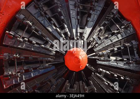 Vintage Train Rotary Snowplow Blade Aus Nächster Nähe Skagway Alaska Stockfoto