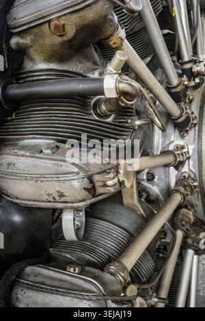 Detail eines historischen Drehmotors Stockfoto