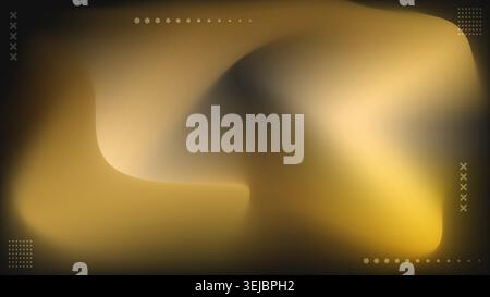 Abstrakter goldener Glow-Verlaufsbanner-Hintergrund mit verschwommenem Lichteffekt, dunklen Schatten und moderner ästhetischer Designillustration des Luxus Stock Vektor