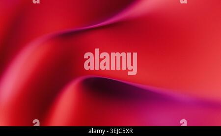 Abstrakter roter und violetter, körniger Hintergrund mit wellenförmigen, fluiden Formen. 3D-Rendering-Abbildung. Stockfoto