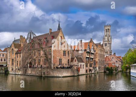 Blick auf Brügges Kanal, Belgien Stockfoto