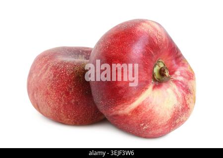 Flache Pfirsich Frischobst Stockfoto