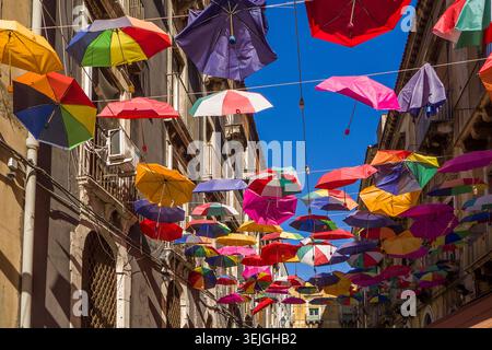 Italien - Sizilien, Einkaufsstraße in Catania Stockfoto