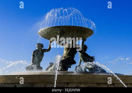 Malta - Valletta, Tritonbrunnen Stockfoto