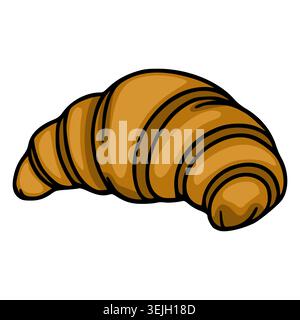 Goldene braune Croissant-Vektor-Illustration, isoliert auf weißem Hintergrund Stock Vektor