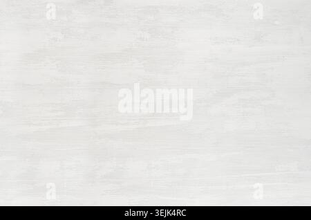 Weiße Holzdiele mit schäbigen und Schrammen als Hintergrund, horizontale Linie. Stockfoto