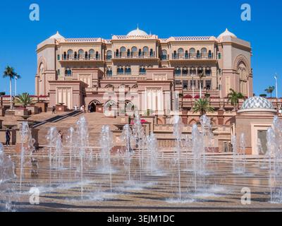 Emirates - VAR - Abu Dhabi, Emirates Palace Fountain Stockfoto