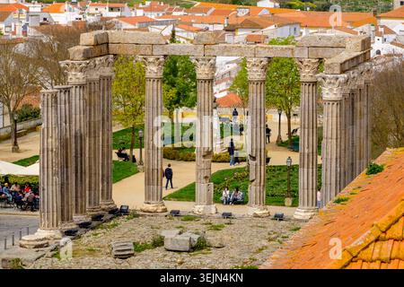 Römischer Tempel von Evora, Tempel von Diana, Evora, Alentejo, Portugal Stockfoto