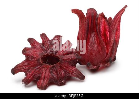 Kandierte getrocknete Hibiscus sabdariffa- oder roselfrüchte Stockfoto
