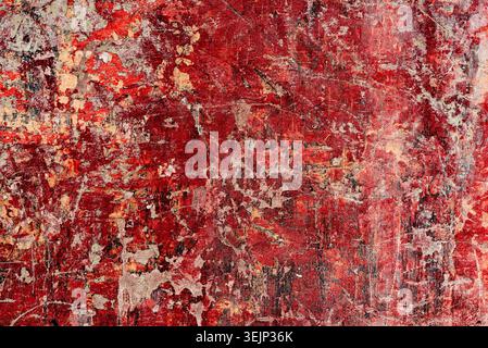 Textur, Wand, Beton, kann als Hintergrund verwendet werden. Wandfragment mit Kratzern und Rissen Stockfoto