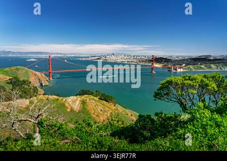 Die Stadt San Francisco und die Golden Gate Bridge, Kalifornien, USA. Stockfoto