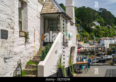 Ferienhaus in der Narrow Street, Polperro, Cornwall, England Stockfoto