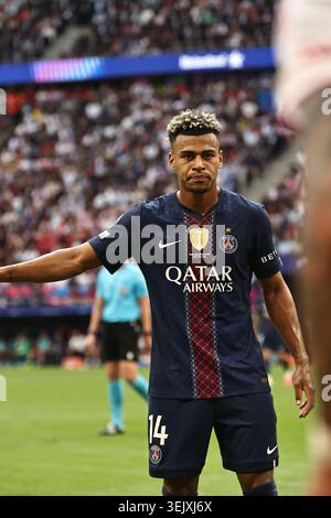 29. Mai 2026, Puskás Arena, Budapest, GER, Champions League, Paris St. Germain gegen FC Arsenal im Bild Desiré Doué (Paris St. Germain, #14) mit angespanntem Ausdruck Foto © nordphoto GmbH / SJS Stockfoto