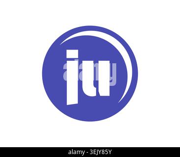 JU Sport Emblem oder Team Logo. Ball-Logo mit einer Kombination aus Anfangsbuchstaben J und U für Bälle, Sportfirma, Training, Vereinsabzeichen. Vektor Stock Vektor