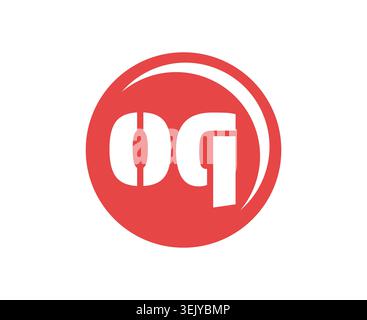 OQ Sport Emblem oder Team Logo. Ball-Logo mit einer Kombination aus Anfangsbuchstaben O und Q für Bälle, Sportfirma, Training, Vereinsabzeichen. Vektor Stock Vektor