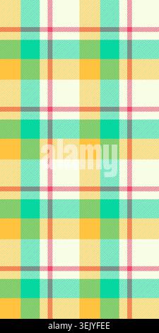 Nahtlose Hintergrundstruktur, Textil mit Schottenmuster auf der Oberfläche. Gänseblümchen-Karomuster-Vektorstoff in hellen und bernsteinfarbenen Farben. Stock Vektor