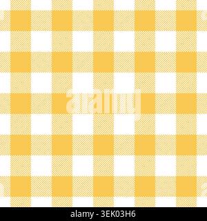 Nahtloses Muster prüfen. Hintergrund mit gelbem Häkchen. Wiederholte geometrische Gingham-Patern. Schottischer Stil für Prints. Sich wiederholende Textur ist kariert Stock Vektor