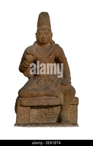 Agni. Pallava, 9. Jahrhundert n. Chr. Stein. Südindien. Höhe: 112,0 cm, Breite: 59,0 cm, Tiefe: 50,0 cm. Stockfoto
