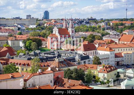 Panoramablick auf die Altstadt von Vilnius, Litauen Stockfoto