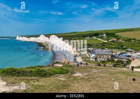 Durdle Door und Sieben Schwestern Stockfoto