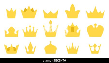 Goldene Krone Sammlung Vektorsymbole Stock Vektor