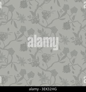 Misty Chintz Bloom nahtloses Muster Hintergrund. Stock Vektor