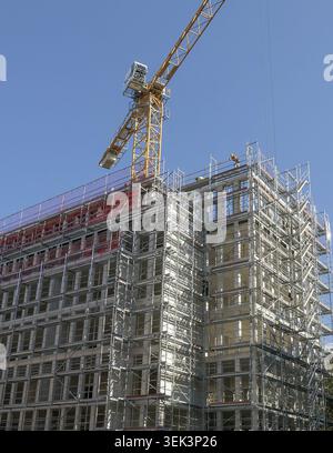 In Frankfurt am Main entstehen neue Wohnhäuser, Büros und Geschäfte Stockfoto