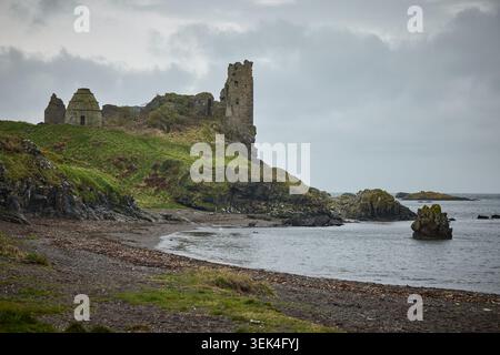 Dunure Castle, Ayr, Überreste einer mittelalterlichen Küstenfestung Stockfoto