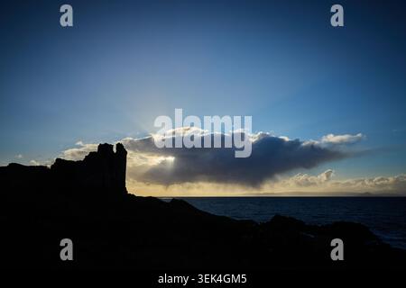 Dunure Castle, Ayr, Überreste einer mittelalterlichen Küstenfestung Stockfoto