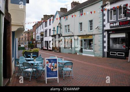 Penrith, Cumbria, Little Dockray im Stadtzentrum Stockfoto