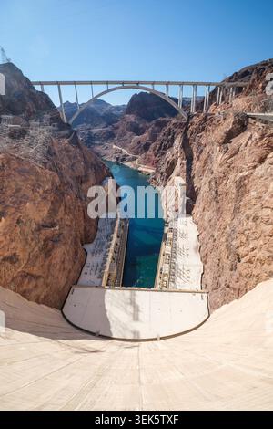Die Landschaft des Hoover Dam in Nevada, USA Stockfoto