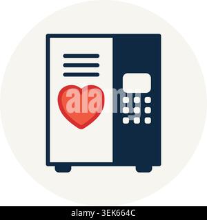 Digitaler Sicherheitssafe mit rotem Herzsymbol für den Schutz wertvoller Vermögenswerte Liebe zu Einsparungen und sicheren Gesundheitsdaten. Stock Vektor