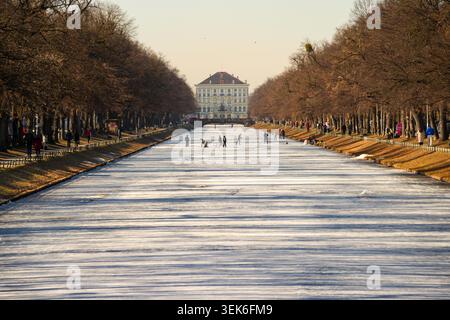 Winterzauber in München im Schloss Nymphenburg Stockfoto