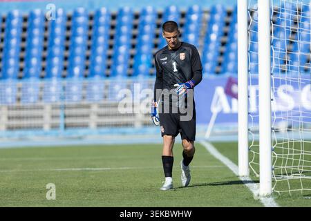 Lissabon, Lissabon, Portugal. 31. Mai 2026. Serbien und Venezia Torhüter FILIP STANKOVIC (1) in Aktion während des Spiels für das internationale Freundschaftsspiel zwischen Kap Verde gegen Serbien im Estadio do Restelo (Foto: © Alexandre de Sousa/ZUMA Press Wire) NUR REDAKTIONELLE VERWENDUNG! Nicht für kommerzielle ZWECKE! Stockfoto