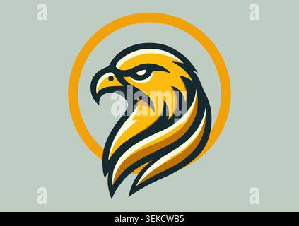 Creative Eagle Head Logo. Eagle Vogel Kopf Vektor Logotype Vorlage. Falcon- oder Falken-Logo. Geeignet für Maskottchen, Lieferung, Logistik oder Transport-Logo, Stock Vektor